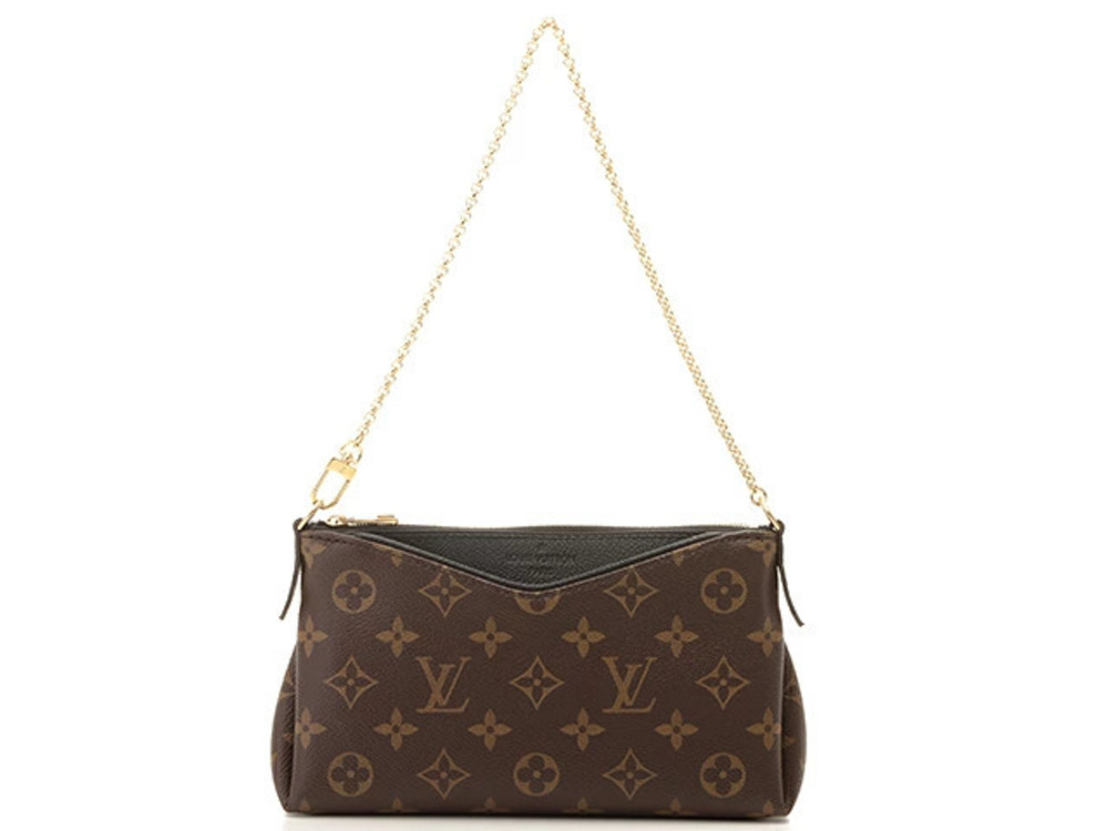 LOUIS VUITTON Shoulder Bag Pallas Clutch Monogram Noir Black